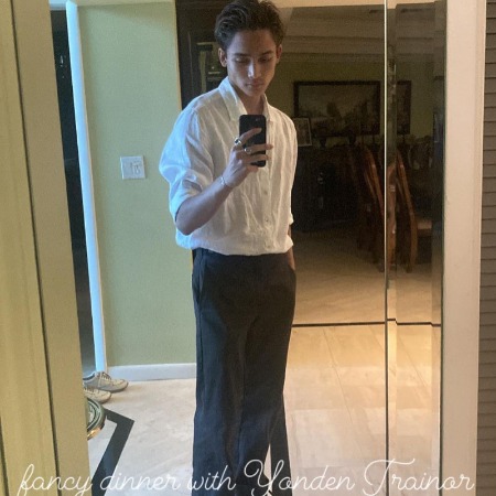 Yonden Trainor before going to a fancy dinner.